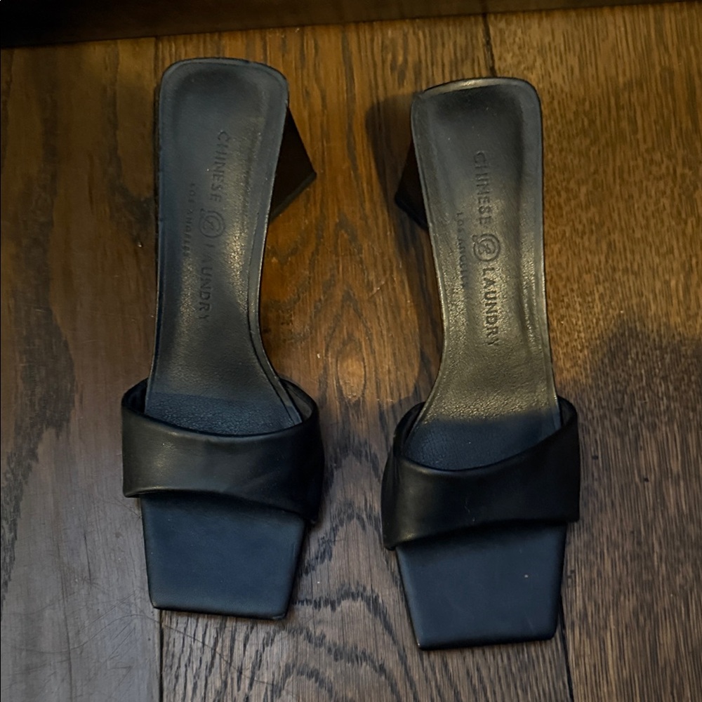 Chinese Laundry Black Square-Toe Heels